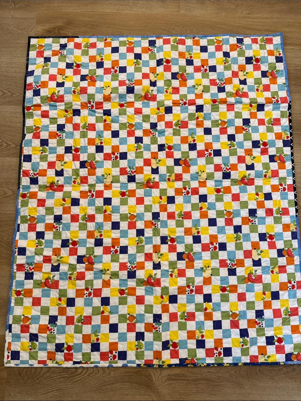 Handmade Patchwork Children’s Quilt in Pastel Multi Colors - Picture 6 of 9